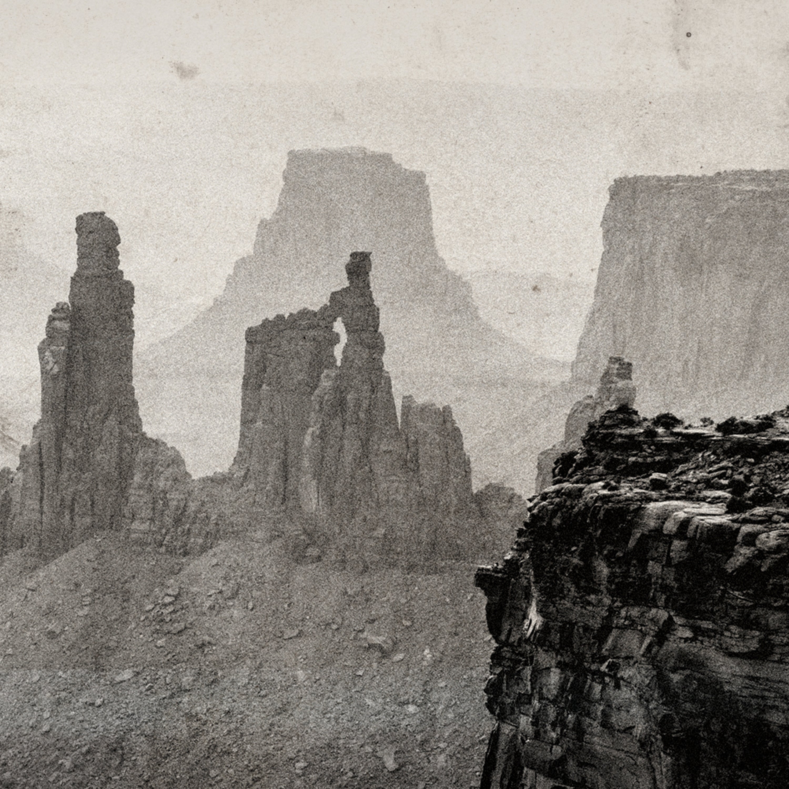 Sepia image of colorado plateau area